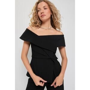 Tuckernuck Black Off-Shoulder Blouse